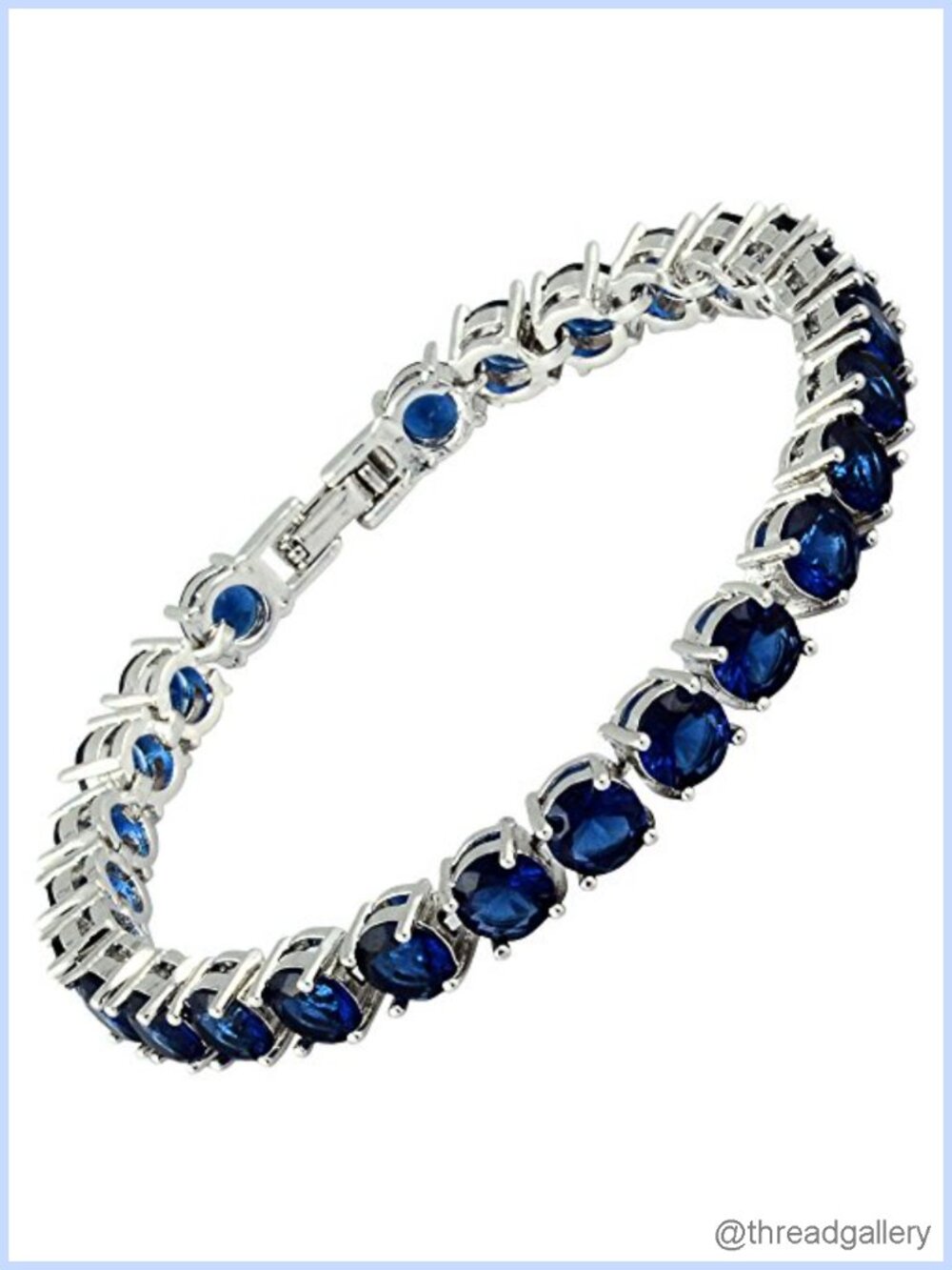 6mm Multicolor CZ 18K White Gold Plated Tennis Bracelet 7"